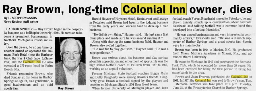 Colonial Inn - June 1988 Former Owner Passes Away (newer photo)